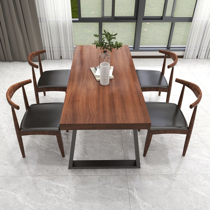 Industrial Solid Wood Top Dining Room Set with Rectangle Shape Dining Set for restaurant Clearhalo 'Dining Room Sets' 'Dining Tables & Seating' 'dining_room_set' 'furn' 'furn_dining_room_set' 'Furniture' 'furniture_dining_room_set' 'Kitchen & Dining Furniture' 'kitchen&dining_furn' 'kitchen' 1200x1200_c8110c6b-07c9-4d9a-b67c-9763a66afa77