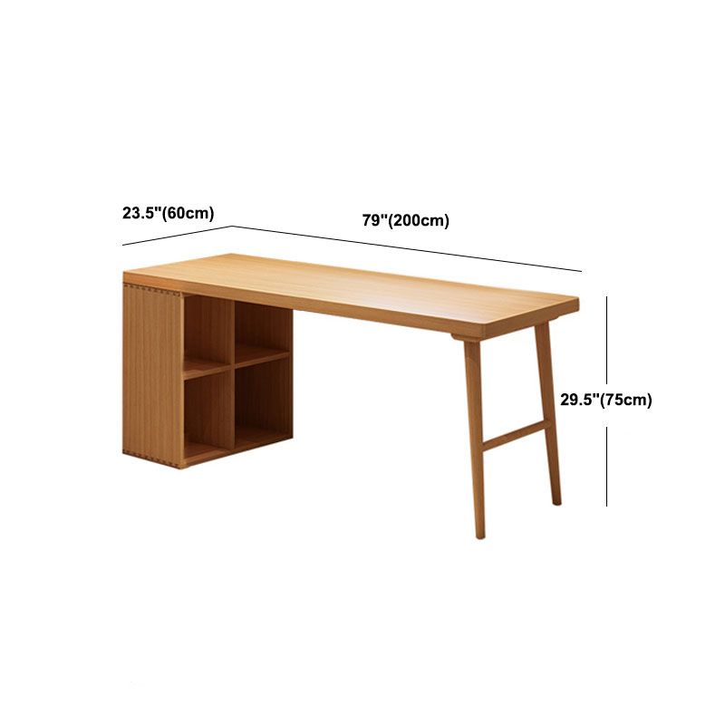 Solid Wood Rectangular Writing Desk Modern Office Meeting Desk with Bookcase Clearhalo 'furn' 'furn_office_desk' 'Furniture' 'Office Desks' 'Office Furniture' 'office_desk' 1200x1200_c8119288-b7f0-4065-947b-903098f1f7a2