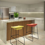 Tabouret de comptoir à dos sans bras moderne tabouret de fer en fer avec coussin et pédale pour la cuisine