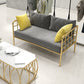 Zeitgenössischer Metallrahmen Samt quadratische Armsofa für Wohnzimmer