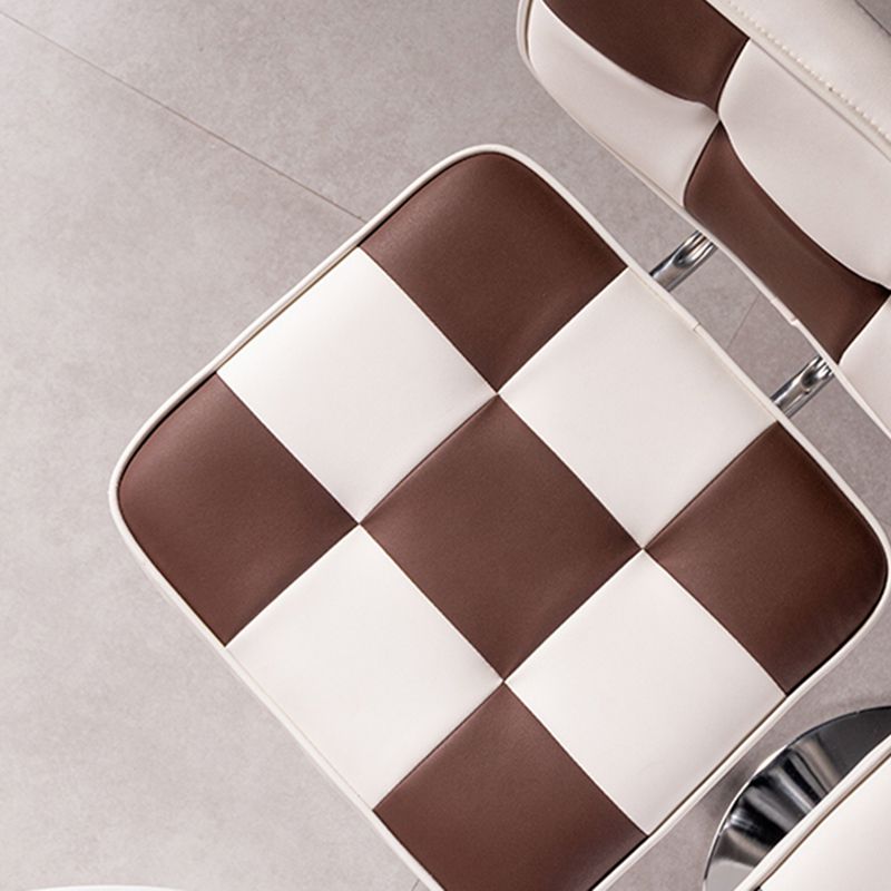 Modern Adjustable Backrest Counter High Stool with Leather Cushion