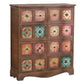 Coffre de rangement traditionnel marron, coffre de lingerie vertical avec tiroirs