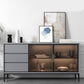 Contemporary Stone Top Sideboard 3 Drawers 2 Doors Sideboard for Living Room Clearhalo 'buffet_sideboard' 'Buffets & Sideboards' 'furn' 'furn_buffet_sideboard' 'Furniture' 'Kitchen & Dining Furniture' 1200x1200_c81324c5-dcca-42af-b71f-6291cc65908c