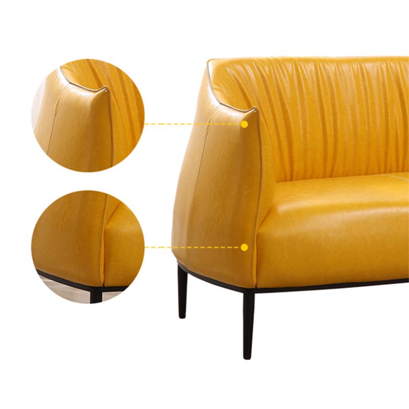 31"Wide Modern Faux Leather Sloped Arms Barrel Chair with Basic Four Legs Clearhalo 'Accent Chairs' 'accent_chairs' 'Chairs & Seating' 'Furniture' 'furniture_accent_chairs' 'Living Room Furniture' 1200x1200_c8134445-7970-4191-93bc-67a77e85405a