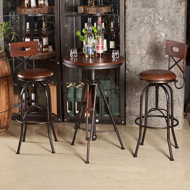 Industrial 1/2/3 Pieces Solid Wood Bar Table Set Adjustable Counter Set for Home Use Clearhalo 'Bar Furniture' 'furn' 'furn_home_bar_bar_sets' 'Furniture' 'Home Bars & Bar Sets' 'home_bar_bar_sets' 'Kitchen & Dining Furniture' 1200x1200_c8142c06-fd63-45f3-8234-f1086c68d893