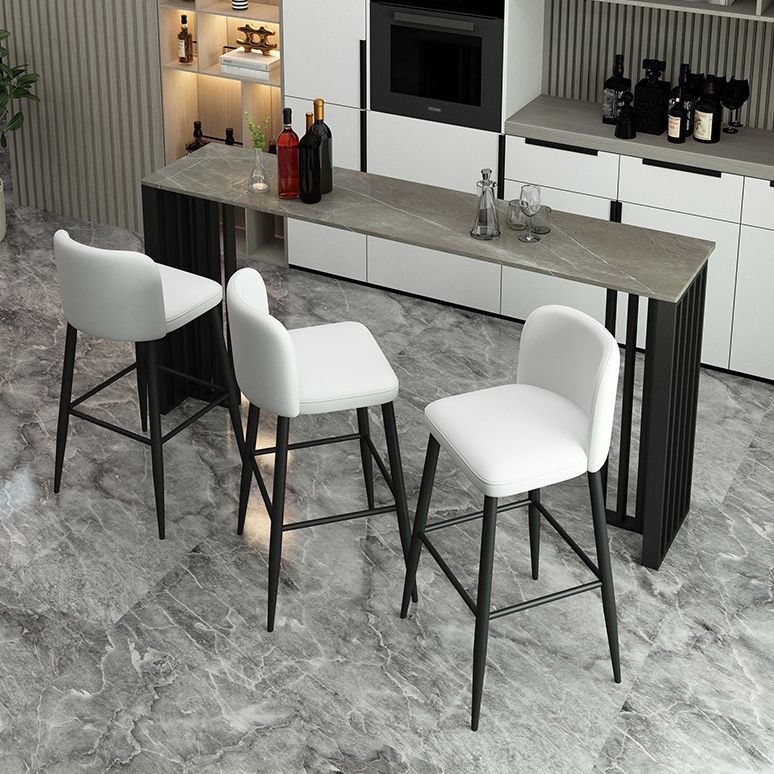Rectangle Stone Bar Dining Table Contemporary Bar Table with Double Pedestal Base Clearhalo 'Bar Furniture' 'Bar Tables' 'bar_tables' 'Furniture' 'furniture_bar_tables' 'Kitchen & Dining Furniture' 1200x1200_c8147454-13b8-434d-b564-31530cab1d2f