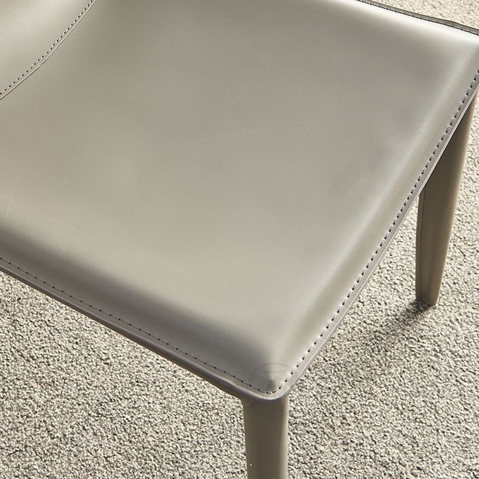 Eigentijdse armloze eetkamerstoelen faux lederen eetkamerstoel