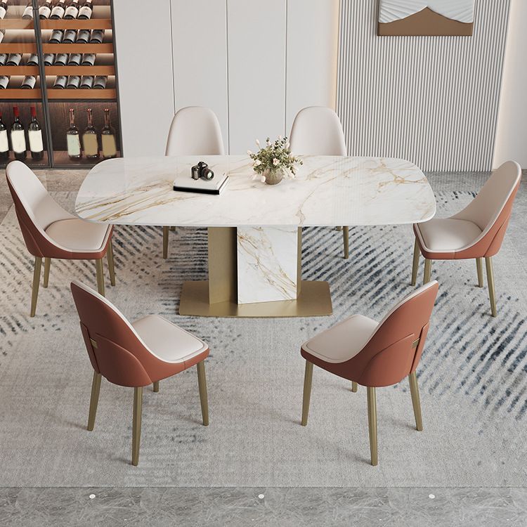 Luxurious Sintered Stone Top Dining Set Rectangle 1/4/5/7 Pieces Dinette Table Set Clearhalo 'Dining Room Sets' 'Dining Tables & Seating' 'dining_room_set' 'furn' 'furn_dining_room_set' 'Furniture' 'Kitchen & Dining Furniture' 1200x1200_c814ae23-b9d4-4982-9016-c7f1be66b4de