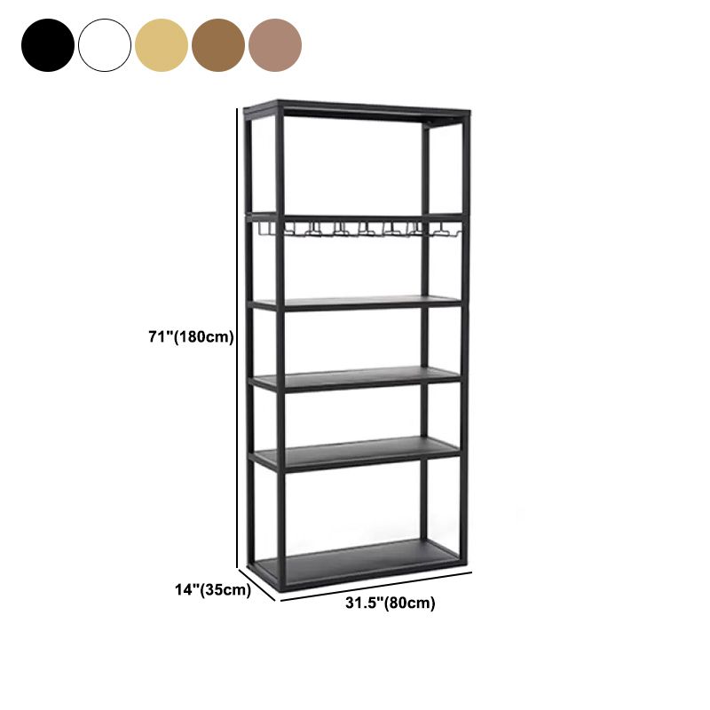 Botella de vino moderna y rejilla de vidrio Rack de vino de metal con estante