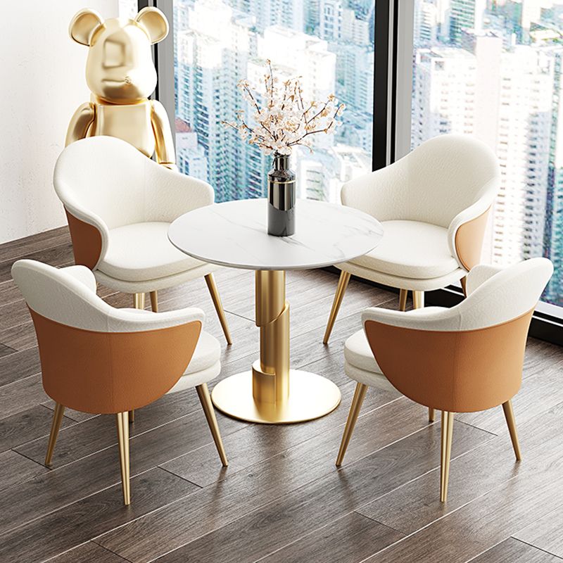 Traditional Luxury Dining Table Sintered Stone Round Table for Dining Room