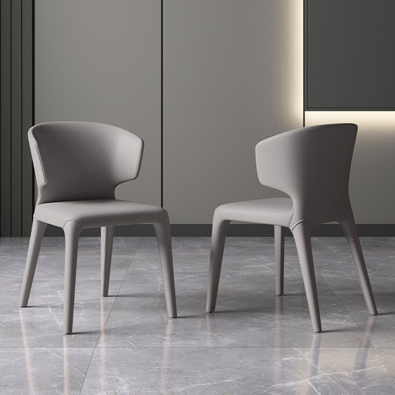 Moderne armstoel Faux Leather Solid Achter Dining Room -stoel voor binnen
