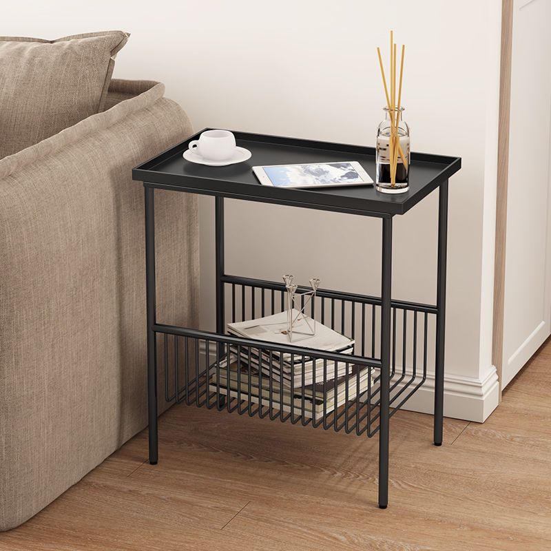 Glam Open Storage Accent Table Nightstand Antique Finish Bed Nightstand with 2 Shelves Clearhalo 'Bedroom Furniture' 'furn' 'furn_night_stand' 'Furniture' 'night_stand' 'Nightstands' 1200x1200_c8188a36-7021-476c-8457-b7e5bb997951