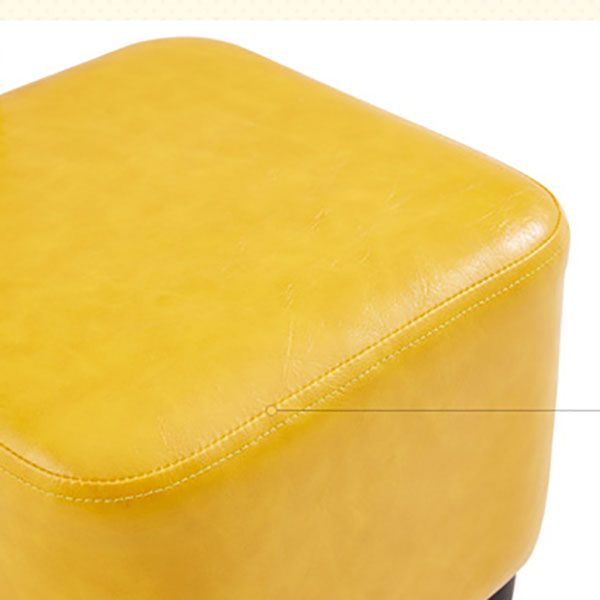 Glam Pouf Ottoman Faux Leather Upholstered Solid Color Square Ottoman with Legs Clearhalo 'furn' 'furn_ottomans_poufs' 'Furniture' 'Living Room Furniture' 'Ottomans & Poufs' 'ottomans_poufs' 1200x1200_c81948ea-2104-4c1d-8e1b-e3762d5ce152