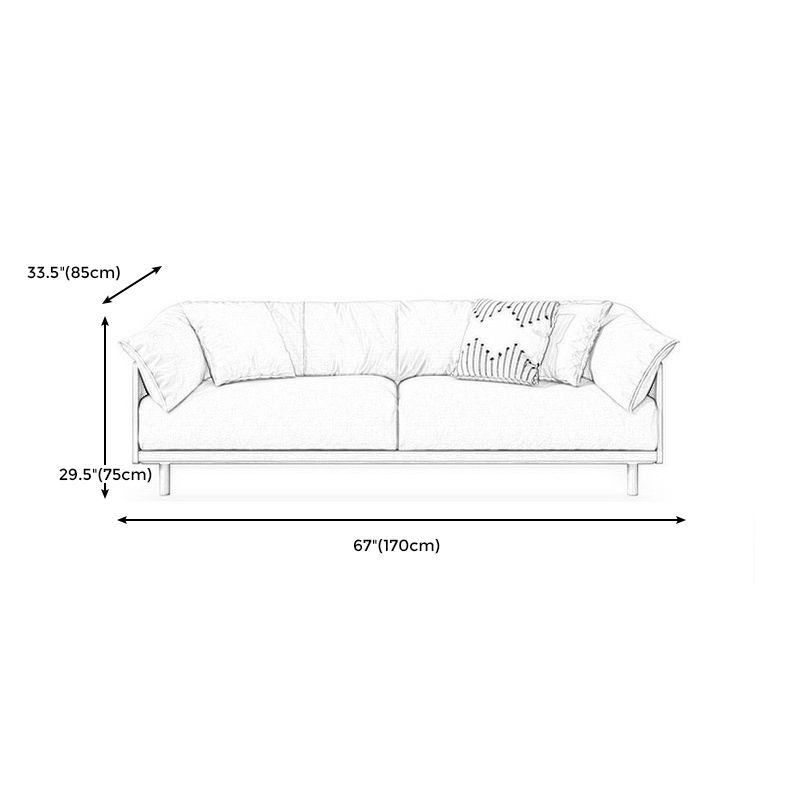 Scandinavian Tuxedo Arm Settee Cotton Blend Standard Sofa with Wooden Legs Clearhalo 'furn' 'furn_sofas' 'Furniture' 'furniture_sofas' 'Living Room Furniture' 'Sofa' 'sofas' 1200x1200_c819631a-61be-4a2b-b5fc-df38d0fadef6