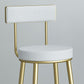 Modern Style Linen Counter Stool Round Low Back Bar Stool with Footrest Clearhalo 'Bar Furniture' 'Bar Stools' 'bar_stools' 'furn' 'furn_bar_stools' 'Furniture' 'Kitchen & Dining Furniture' 1200x1200_c81a2211-78c2-4f00-b0d8-d39583c0b6db