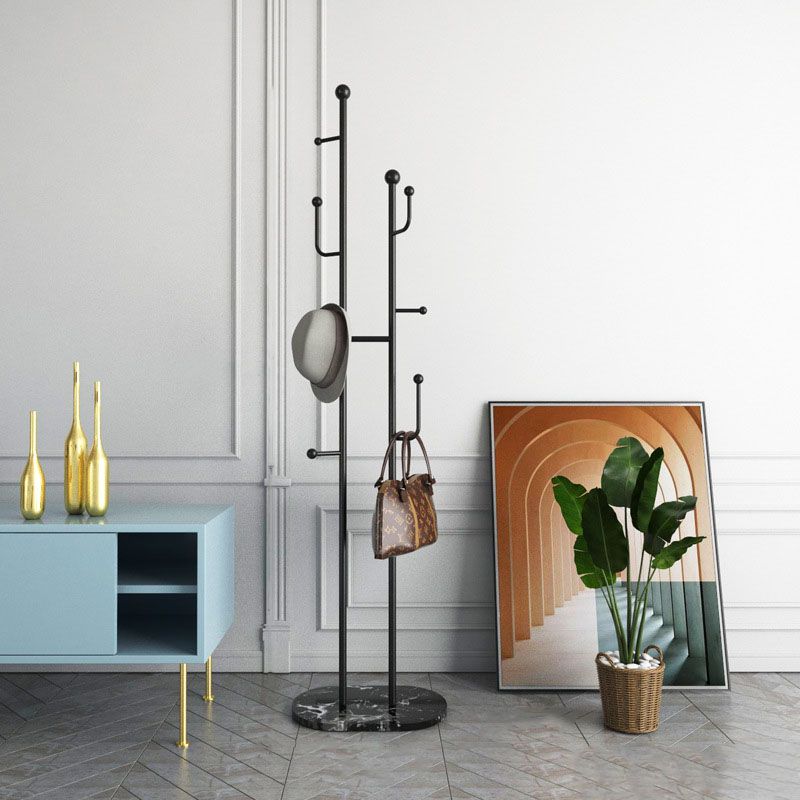 Contemporary Hall Tree Metal Free Standing with Hooks Coat Hanger Clearhalo 'Entry & Mudroom Furniture' 'furn' 'furn_hall_tree_coat_racks' 'Furniture' 'Hall Trees & Coat Racks' 'hall_tree_coat_racks' 1200x1200_c81a805e-5f58-4820-9397-fa98bba51842