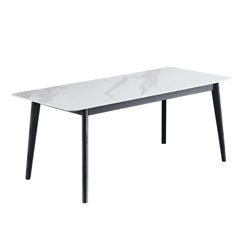 Solid Wood Mid-Century Modern Table Rectangle Sintered Stone Top Table for Dining Room Clearhalo ' dining_table' 'Dining Tables & Seating' 'Dining Tables' 'furn' 'furn_dining_table' 'Furniture' 'furniture_dining_table' 'Kitchen & Dining Furniture' 'kitchen&dining_furn' 'kitchen' 'kitchen_dining_table' 1200x1200_c81c0c84-a64c-4f54-94e5-892a8bec77a7