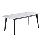 Solid Wood Mid-Century Modern Table Rectangle Sintered Stone Top Table for Dining Room Clearhalo ' dining_table' 'Dining Tables & Seating' 'Dining Tables' 'furn' 'furn_dining_table' 'Furniture' 'furniture_dining_table' 'Kitchen & Dining Furniture' 'kitchen&dining_furn' 'kitchen' 'kitchen_dining_table' 1200x1200_c81c0c84-a64c-4f54-94e5-892a8bec77a7