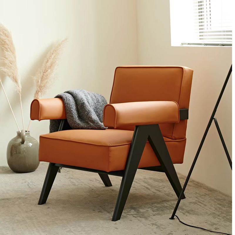 31.50" Wide Contemporary Style Single Sofa Round Arms Fixed Back Armchair