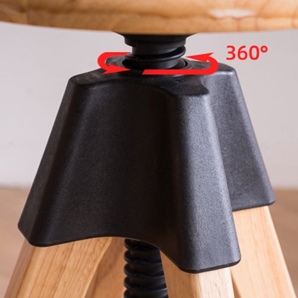 Contemporary Adjustable Height Bar Stool Rubberwood Solid Wood Bar Stool Clearhalo 'Bar Furniture' 'Bar Stools' 'bar_stools' 'furn' 'furn_bar_stools' 'Furniture' 'Kitchen & Dining Furniture' 1200x1200_c81dac38-9f70-48d3-afae-f154353e885f