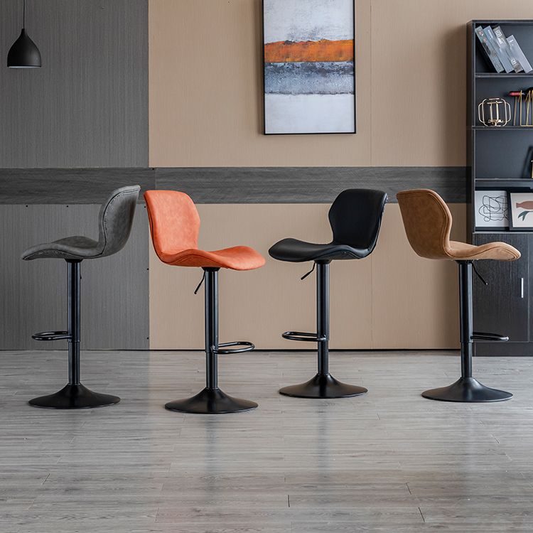 Contemporary Leather Adjustable Height Barstool Indoor Bar Stool with Low Back Clearhalo 'Bar Furniture' 'Bar Stools' 'bar_stools' 'furn' 'furn_bar_stools' 'furniture_bar_stools' 'Kitchen & Dining Furniture' 'kitchen&dining_furn' 'kitchen' 'kitchen_furn' Furniture' 1200x1200_c8205b82-b008-4714-a34c-be03da5f53d0