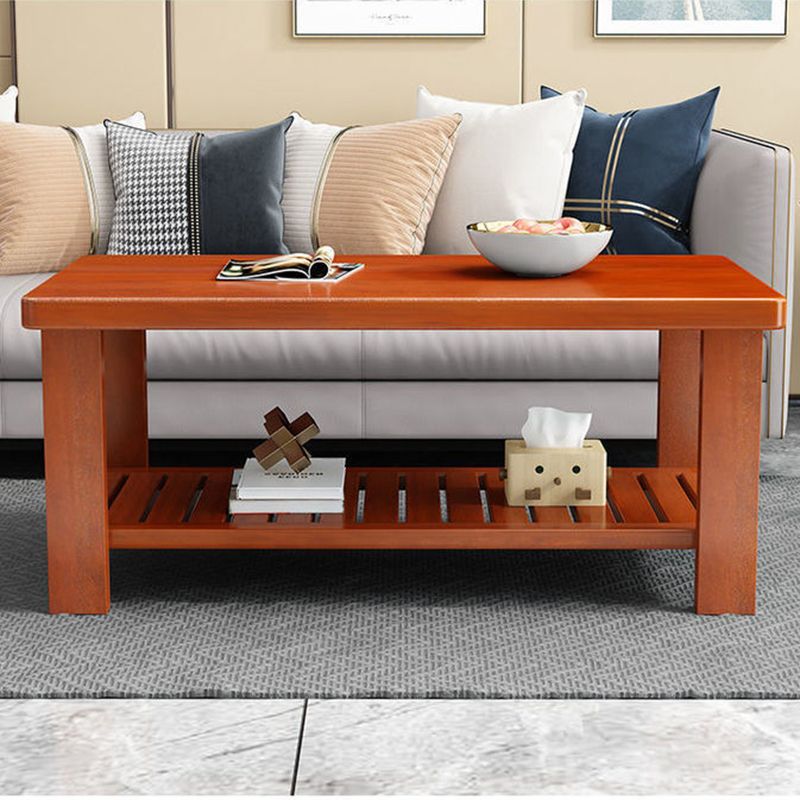 Nordic Style Coffee Table with Rectangular Solid Wood Base 4 Legs Clearhalo 'Coffee & Accent Tables' 'Coffee Tables' 'coffee_tables' 'furn' 'furn_coffee_tables' 'Furniture' 'Living Room Furniture' 1200x1200_c821e392-990d-494f-804c-fc8c1f1fde0c