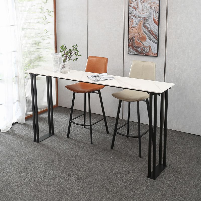 Industrial Style Rectangle Bar Table Stone Sled Base Bar Dining Table Clearhalo 'Bar Furniture' 'Bar Tables' 'bar_tables' 'furn' 'furn_bar_tables' 'Furniture' 'Kitchen & Dining Furniture' 1200x1200_c821f67f-c90a-4d67-b8e0-74ef8c53d261