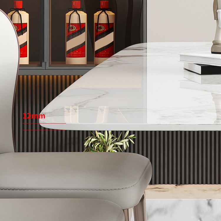 Luxury Sintered Stone Top Table Rectangle Dining Table with Pedestal Base Clearhalo 'Dining Tables & Seating' 'Dining Tables' 'dining_table' 'furn' 'furn_dining_table' 'Furniture' 'furniture_dining_table' 'Kitchen & Dining Furniture' 'kitchen' 'kitchen_dining_table' 1200x1200_c822ad4f-7097-4f3e-89ee-644264b35afa