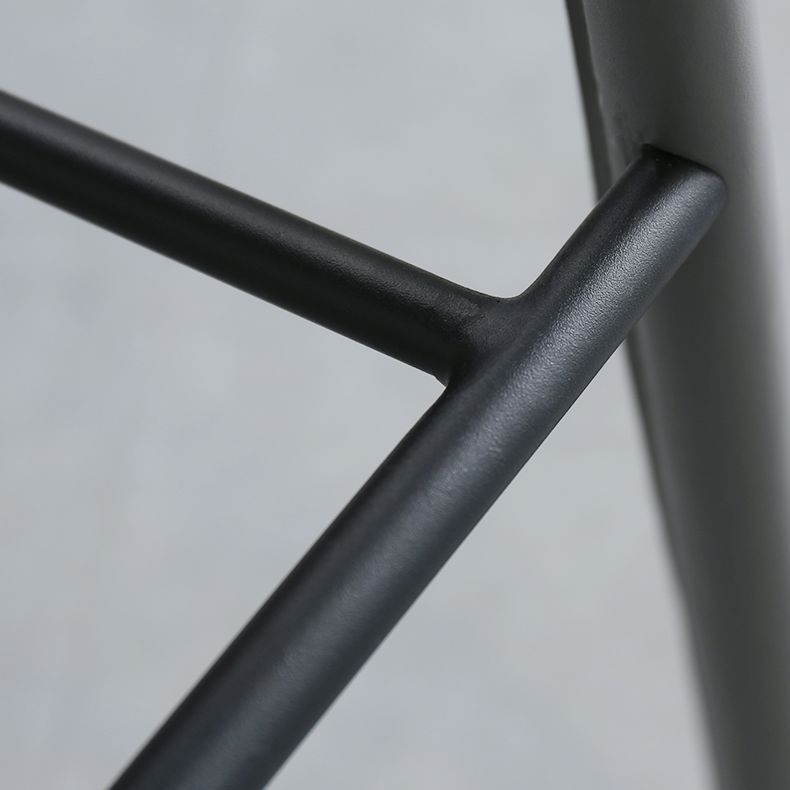 Faux Leather Dining Stools Low Back Bucket Bar Stools with Metal Base