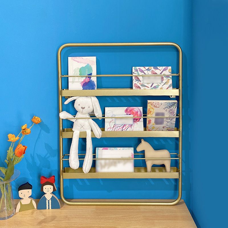Metal Floating Bookcase Gold Color Wall Mounted Shelf for Home Office Clearhalo 'Bookcases' 'furn' 'furn_bookcases' 'Furniture' 'furniture_bookcases' 'Office Furniture' 1200x1200_c823eff5-1529-4ab4-8eaf-0bf6e3ff72f8