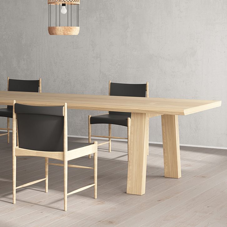 Rectangle Dining Table Solid Wood Dining Table with 4 Legs for Kitchen