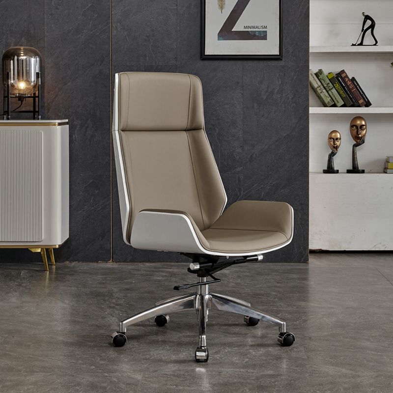 High Back Office Chair Rotatable Leather Desk Chair with Wheels Clearhalo 'furn' 'furn_office_chair' 'Furniture' 'Office Chairs' 'Office Furniture' 'office_chair' 1200x1200_c8258d1e-2c26-40a2-ad78-daf6061d1f68