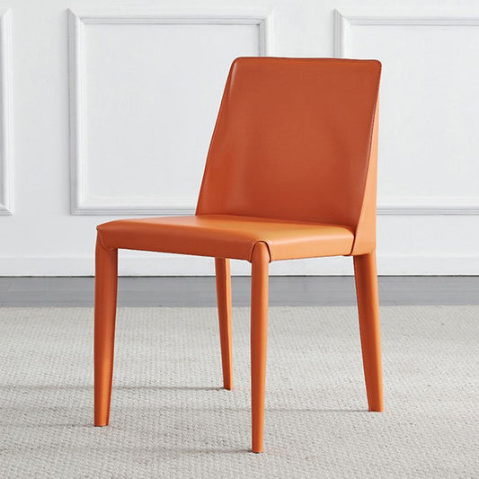 Scandinavian Style Metal Dining Side Chairs Dining Room Solid Back Side Chair Clearhalo ' kitchen&dining_furn' 'Dining Chairs' 'Dining Tables & Seating' 'dining_chair' 'Furniture' 'furniture_dining_chair' 'Kitchen & Dining Furniture' 'kitchen' 1200x1200_c825a3f5-95a4-4f33-9705-b58292a5af26