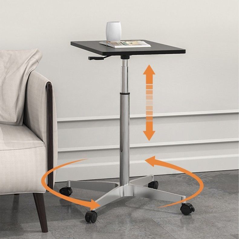 Adjustable Dormitory Standing Desk Converter Rectangular Wood Office Desk