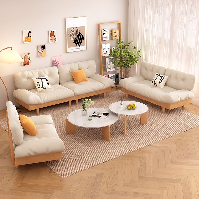 Scandinavian Solid Color Sofa 32.67" Wide Armless Tufted Back Sofa