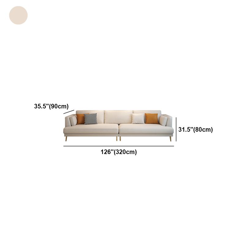 Contemporary Faux Leather Sofa Recessed Arm Furniture Sectionals in Beige