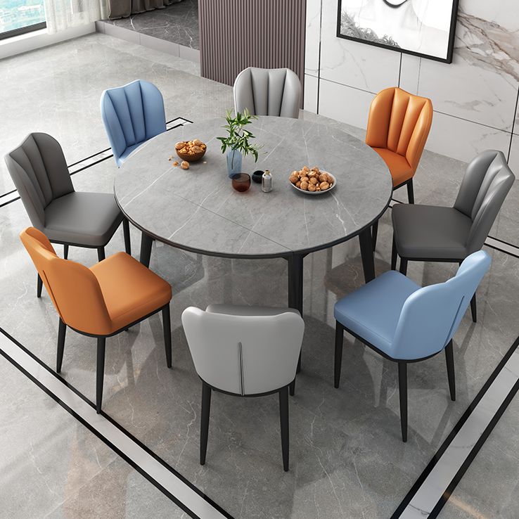 Modern Style Sintered Stone Dining Table Round Table with 4 Legs for Home Use Clearhalo ' dining_table' 'Dining Tables & Seating' 'Dining Tables' 'furn' 'furn_dining_table' 'Furniture' 'furniture_dining_table' 'Kitchen & Dining Furniture' 'kitchen&dining_furn' 'kitchen' 'kitchen_dining_table' 1200x1200_c829a799-4a81-49ff-87f5-db46bc54ec8f