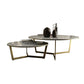 Glam White Frame Coffee Table Round Slate Top Cocktail Table Clearhalo 'Coffee & Accent Tables' 'Coffee Tables' 'coffee_tables' 'furn' 'furn_coffee_tables' 'Furniture' 'Living Room Furniture' 1200x1200_c82d90d7-41c1-4a28-a8d2-c37cee9b51f8