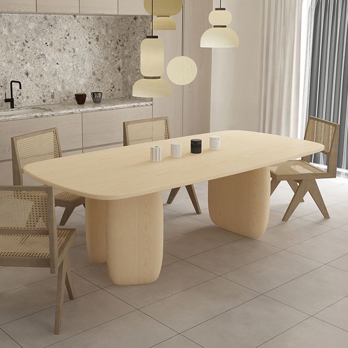Contemporary Rectangle Dinner Table Dining Room Solid Wood Dining Table Clearhalo 'Dining Tables & Seating' 'Dining Tables' 'dining_table' 'furn' 'furn_dining_table' 'Furniture' 'Kitchen & Dining Furniture' 1200x1200_c82e8afd-d2fd-401b-8df7-3cd694475664