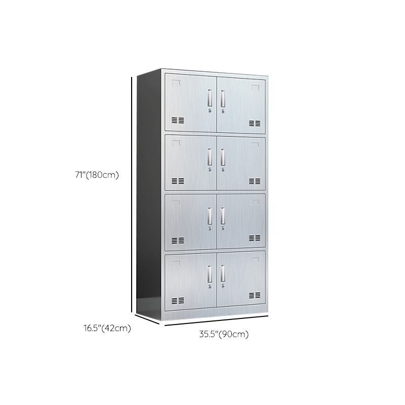 Modern Chrome Storage Cabinet for Bathroom Metal Cabinet with Hinged Doors Clearhalo 'Armoires & Wardrobes' 'armoires_wardrobes' 'Bedroom Furniture' 'furn' 'furn_armoires_wardrobes' 'Furniture' 1200x1200_c83248a0-bedf-4aff-8dc3-7dfc125a7e84