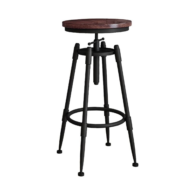 Metal Adjustable Height Bar Stool Armless Round Upholstered Bar Stool Clearhalo 'Bar Furniture' 'Bar Stools' 'bar_stools' 'furn' 'furn_bar_stools' 'Furniture' 'Kitchen & Dining Furniture' 1200x1200_c8326d7f-94f5-4258-bcb3-70080f321d03