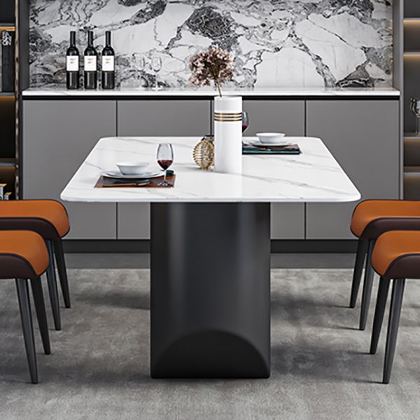 Contemporary Dining Table Sintered Stone Dining Table with Double Pedestal for Dining Room Clearhalo ' dining_table' 'Dining Tables & Seating' 'Dining Tables' 'Furniture' 'furniture_dining_table' 'Kitchen & Dining Furniture' 'kitchen&dining_furn' 'kitchen' 'kitchen_dining_table' 1200x1200_c832f0ed-18ac-4f35-9117-4409f71875af