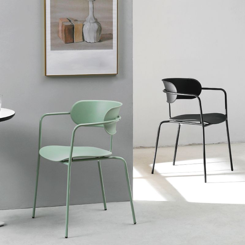 Modern Style Arm Chair Plastic Indoor Dining Chair for Living Room Clearhalo 'Dining Chairs' 'Dining Tables & Seating' 'dining_chair' 'furn' 'furn_dining_chair' 'Furniture' 'Kitchen & Dining Furniture' 1200x1200_c83340be-219d-4099-8056-2bda5abee957