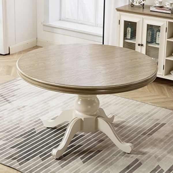 Mesa de comedor redonda de madera maciza Mesa de cocina contemporánea para comedor