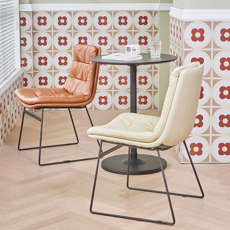 Industrial Dining Chairs Armless Chair with Metal Legs for Home