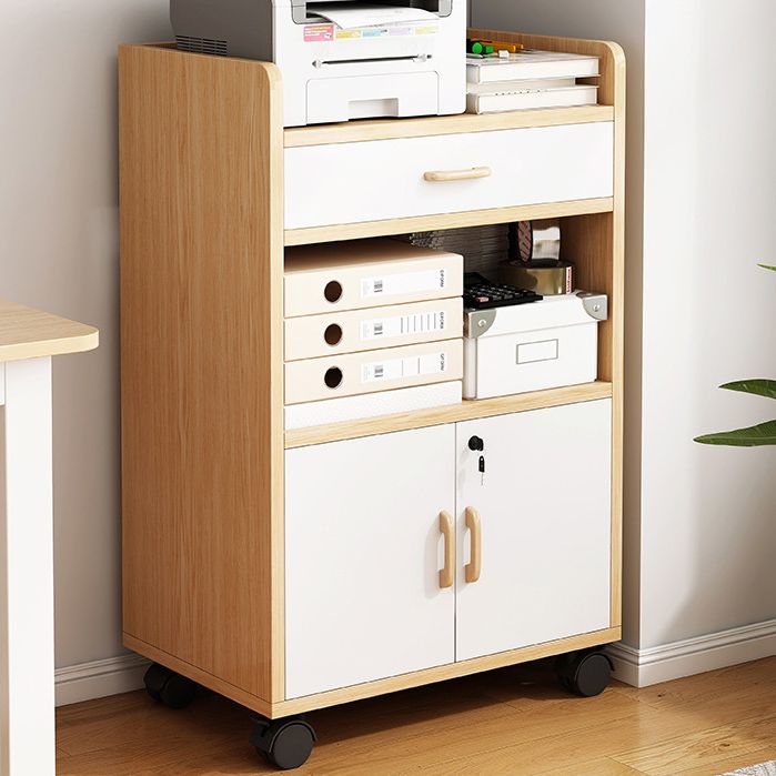 Engineered houten boekenkast met deuren verticale boekenplank voor kantoor