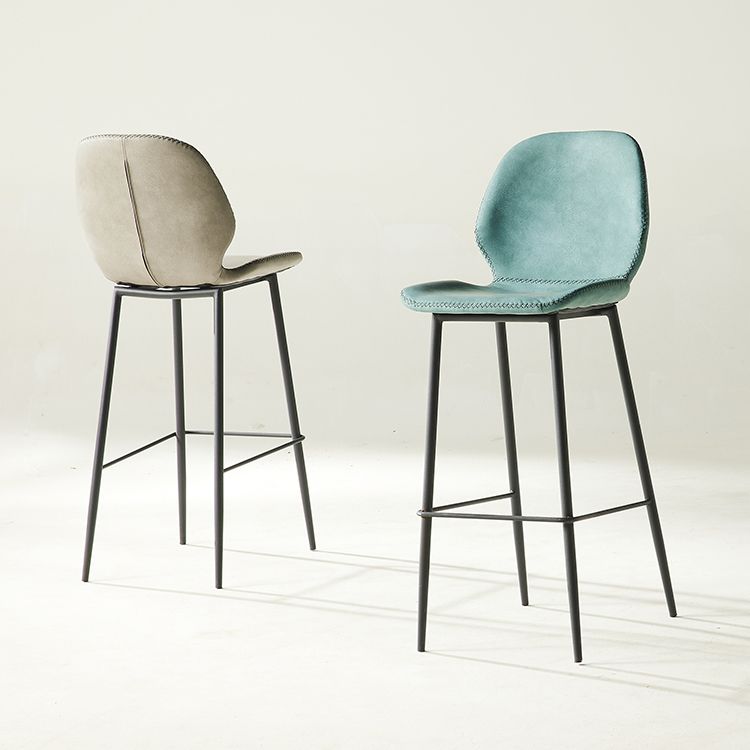 Modern Style Backrest Metal Counter Stool with Leather Cushion Clearhalo 'Bar Furniture' 'Bar Stools' 'bar_stools' 'furn' 'furn_bar_stools' 'Furniture' 'Kitchen & Dining Furniture' 1200x1200_c8371966-5e6e-4a6e-9a22-ac56c18ee6c5