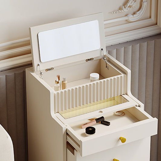 Tavolo da toeletta in legno massiccio contemporaneo set di sgabelli a 2 cassetti vanità