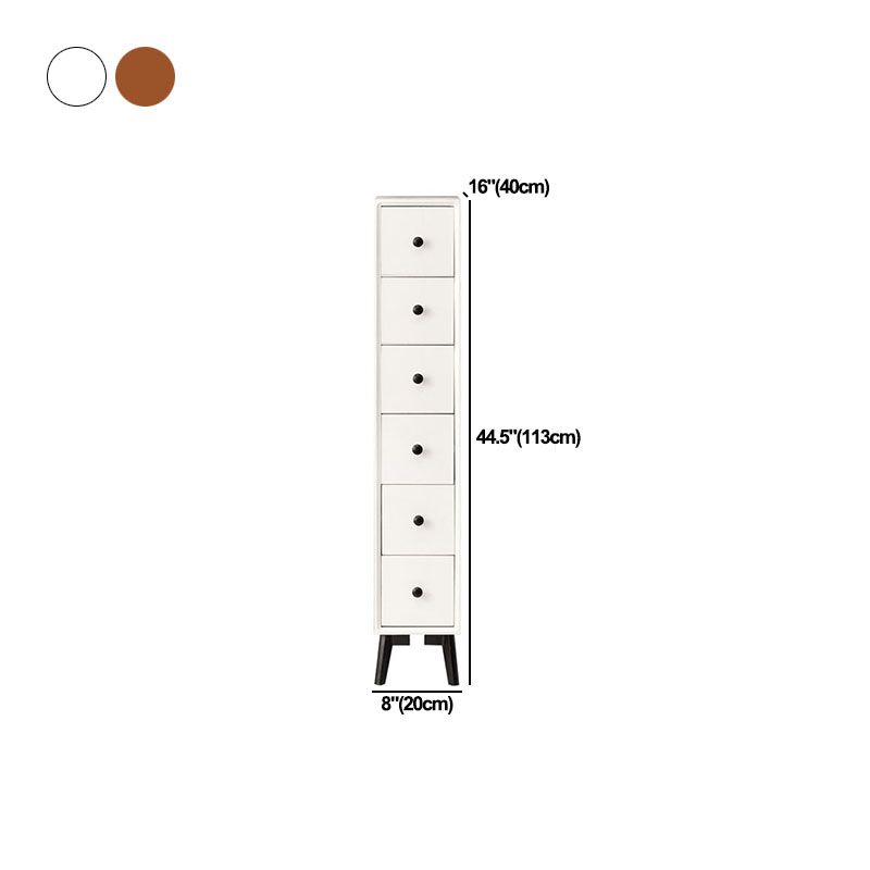 Modern Wooden Lingerie Chest Bedside Vertical Storage Chest in White and Brown Clearhalo 'Bedroom Furniture' 'Dressers & Chests' 'dressers_chests' 'furn' 'furn_dressers_chests' 'Furniture' 1200x1200_c838dabb-3379-41ef-9595-0f7dc3a418a7