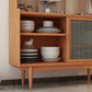 Servidor buffet de madera sólida de pino con puertas de vidrio servidor comedor moderno